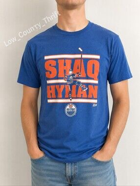 BreakingT Zach Hyman Edmonton Oilers NHL Graphic Tee Men's Large Blue